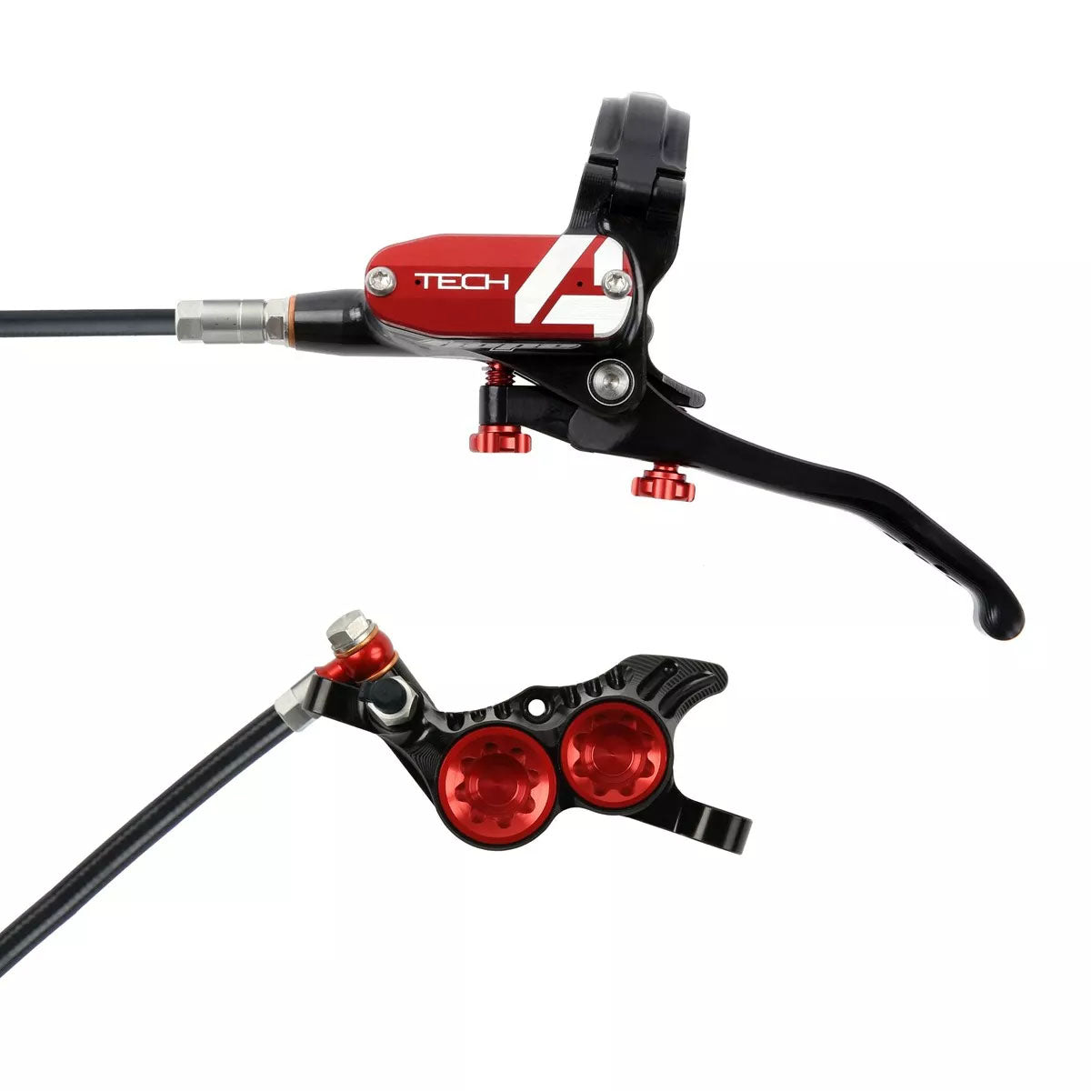 Hope Tech 4 V4 MTB Hydraulic Disc Brake and Lever - Red